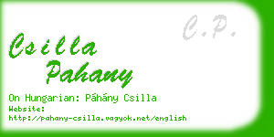csilla pahany business card