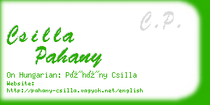 csilla pahany business card